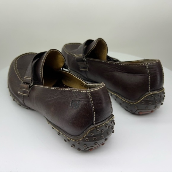 Born Loafers Driving Shoes Moccasins Slip On Brown Leather Comfy Casual Office - Picture 9 of 14